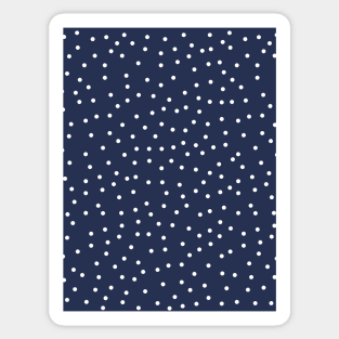 Blue and white snow pattern. Minimalist Christmas pattern. Calm falling snowflakes trendy pattern in minimalistic style. Sticker